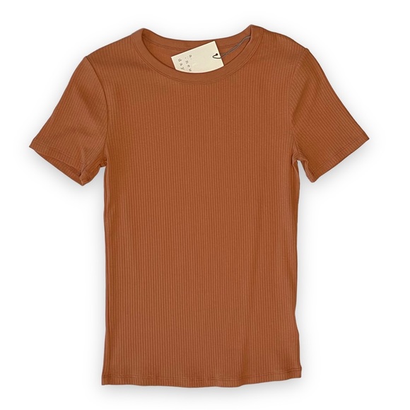a new day Tops - 3/$25 A New Day Ribbed Short Sleeve Top Orange XS/Extra Small Tee T-Shirt NEW